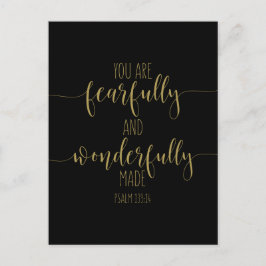 Sie sind furchtbar und wunderbar, Psalm 139:14 Postkarte