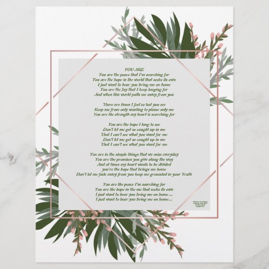 Sie sind (Gedicht) Satinpapier (Rückseite)