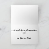 Sie sind gefeuert karte (Innenseite)