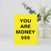 Sie sind Geld Inspiration Postkarte (Stehend Vorderseite)
