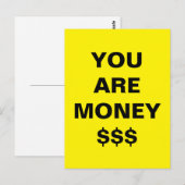 Sie sind Geld Inspiration Postkarte (Vorne/Hinten)