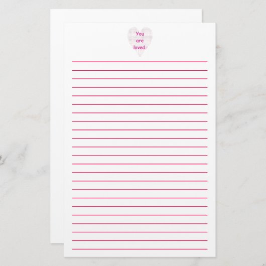 Sie sind geliebtes Pointillism-Herz gezeichnetes Briefpapier (Vorne/Hinten)