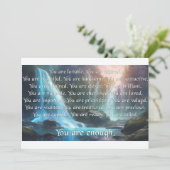 Sie sind genug - Aufkleber Feiertagskarte (Stehend Vorderseite)