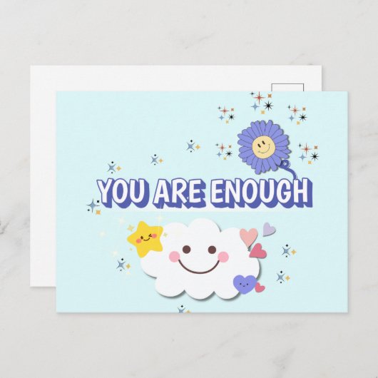 Sie sind genug - fröhliche Grußkarte Postkarte (Vorne/Hinten)