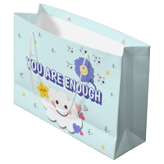 Sie sind genug Geschenktasche - Niedliche Wolke un Große Geschenktüte (Vorderseite Schrägansicht)