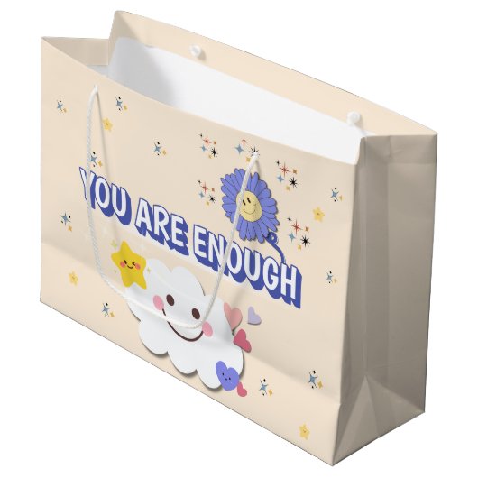 Sie sind genug Geschenktasche - Niedliche Wolke un Große Geschenktüte (Vorderseite Schrägansicht)