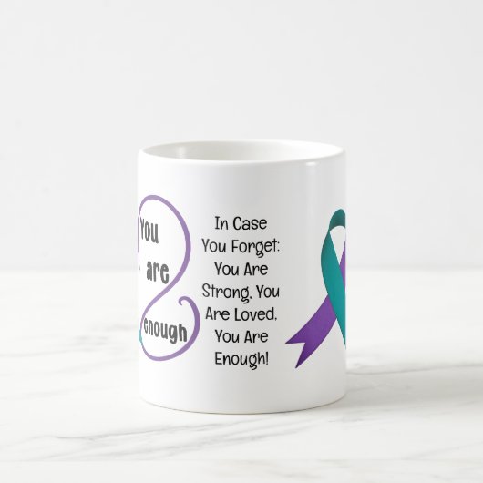 "Sie sind genug" Heilung Hoffnung Minimalistisches Kaffeetasse (Mittel)