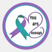 "Sie sind genug" Heilung Hoffnung Minimalistisches Runder Aufkleber (Vorderseite)