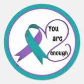 "Sie sind genug" Heilung Hoffnung Minimalistisches Runder Aufkleber (Vorderseite)