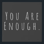 SIE SIND GENUG | Inspiration Word Art Graphic Künstlicher Leinwanddruck<br><div class="desc">Du bist genug | Motivierend,  inspirierend,  ermutigendes Sprichwort in minimalistischer,  moderner Handschrift Typografie.</div>