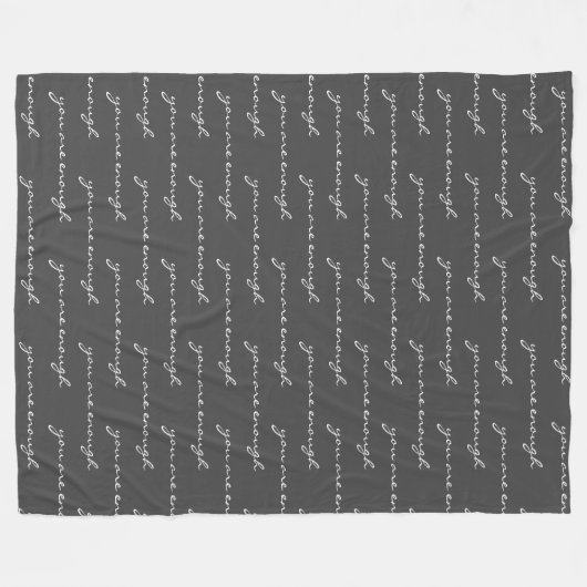 Sie sind genug inspirierendes Zitat Schwarz-weiß Fleecedecke (Vorderseite (Horizontal))