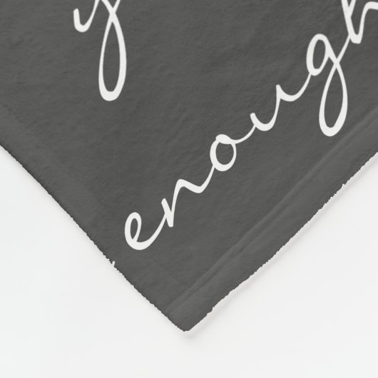 Sie sind genug inspirierendes Zitat Schwarz-weiß Fleecedecke (Ecke)