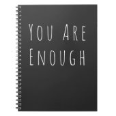 Sie sind genug inspirierendes Zitat Schwarz-weiß Notizblock (Vorderseite)