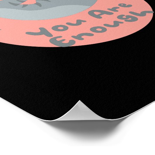 Sie sind genug Kawaii-Graukatze, die Yoga praktizi Poster (Ecke)