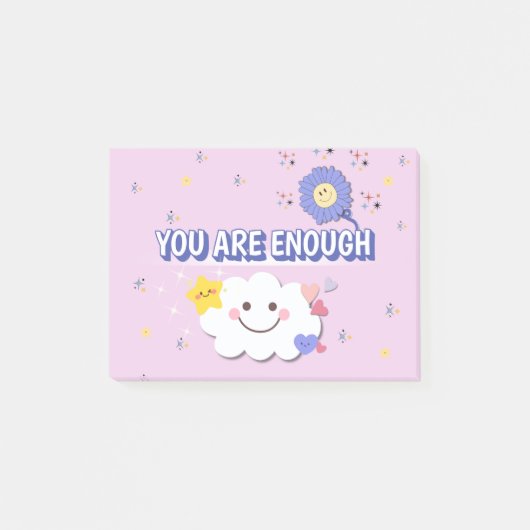 Sie sind genug - Niedliche Pastel Motivierend kleb Post-it Klebezettel (Vorderseite)
