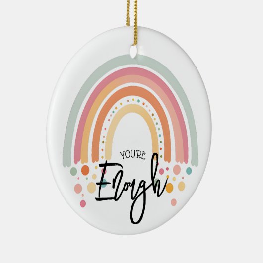 Sie sind genug positive Affirmation Geschenk Keramik Ornament (Rechts)