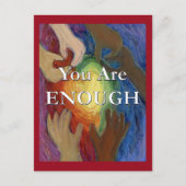 Sie sind genug Regenbogenhörer Hände Art Postkarte (Vorderseite)