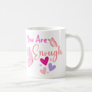 Sie sind genug, rosa Schmetterling Tasse, die best Kaffeetasse