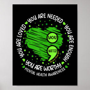 Sie sind genug Semicolon Mental Health Awarene Poster