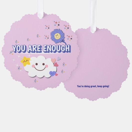 Sie sind genug skaliert Ornament - Happy Cloud & Karte (Vorderseite/Rückseite)