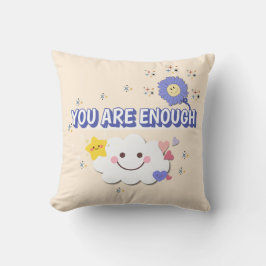 Sie sind genug - Whimsical Cloud & Blume Kissen