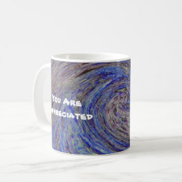 Sie sind geschätzt Blue Spiral Swirl Wertschätzung Kaffeetasse
