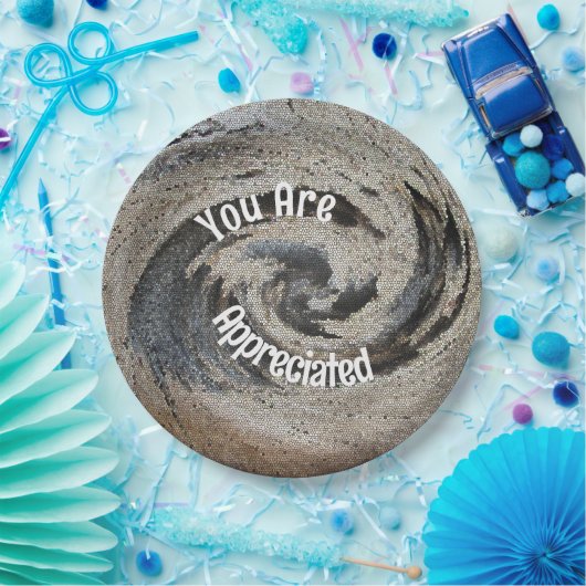 Sie sind geschätzt Rustikal Brown Mosaik Mitarbeit Pappteller (Party)