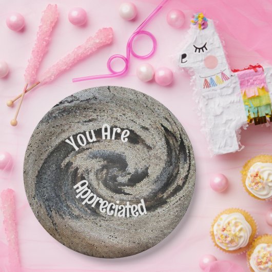 Sie sind geschätzt Rustikal Brown Mosaik Mitarbeit Pappteller (Party)