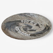 Sie sind geschätzt Rustikal Brown Mosaik Mitarbeit Pappteller (Schrägansicht)