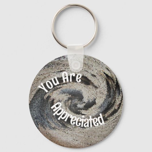 Sie sind geschätzt Rustikal Brown Mosaik Mitarbeit Schlüsselanhänger (Vorderseite)