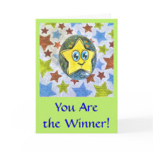 Sie sind Gewinner, Cartoon Star Grußkarte