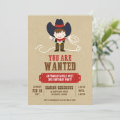 Sie sind Gewollt Cowboy-Western Geburtstagseinladu Einladung (Stehend Vorderseite)