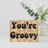Sie sind Groovy Vintag Inspiriert Postkartenrückla Postkarte (Stehend Vorderseite)
