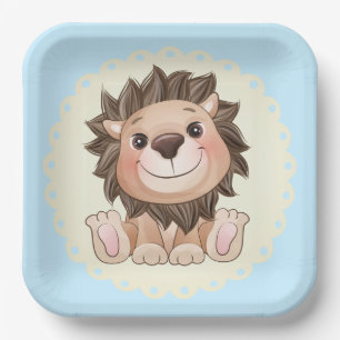 Sie sind große Niedliche Lion Baby Boy Paper Telle Pappteller
