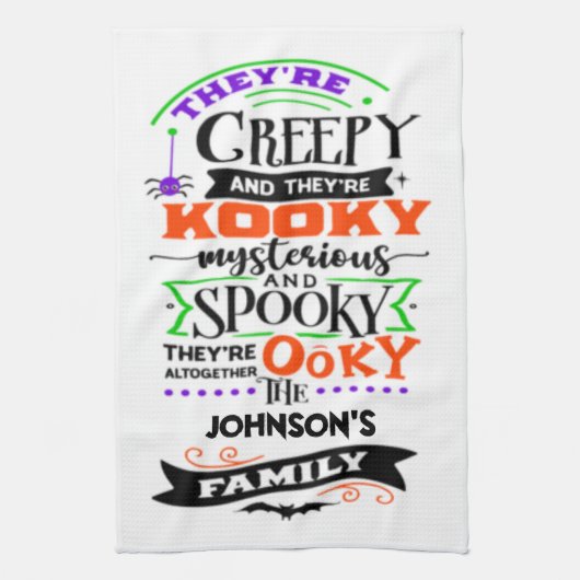 Sie sind gruselig und sie sind Kooky Mysterious Sp Geschirrtuch (Vertikal)