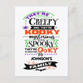 Sie sind gruselig und sie sind Kooky Mysterious Sp Postkarte