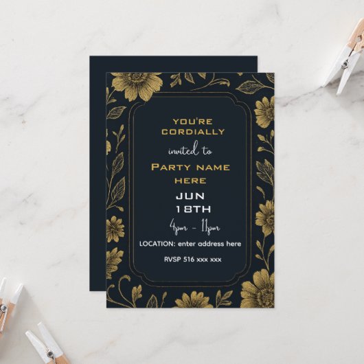 Sie sind herzlich eingeladen einladung (Vorderseite/Rückseite Beispiel)