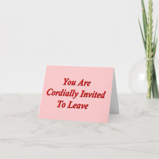 Sie sind herzlich eingeladen, Verlassen Einladung (Vorderseite)