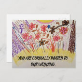 SIE SIND HERZLICH ZU UNSERER WEDDING EINGELADEN. ANKÜNDIGUNGSPOSTKARTE (Vorne/Hinten)