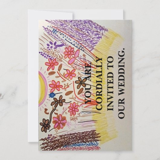 SIE SIND HERZLICH ZU UNSERER WEDDING EINGELADEN. EINLADUNG (Vorderseite)