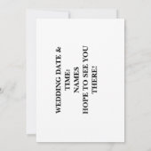 SIE SIND HERZLICH ZU UNSERER WEDDING EINGELADEN. EINLADUNG (Rückseite)