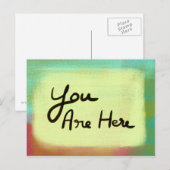Sie sind hier - hellgelb postkarte (Vorne/Hinten)