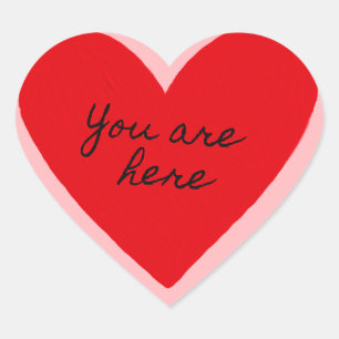 Sie sind hier Herz Valentinstag  Herz-Aufkleber