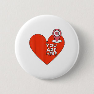 Sie sind hier Lage Rotes Herz Niedlich Valentine R Button
