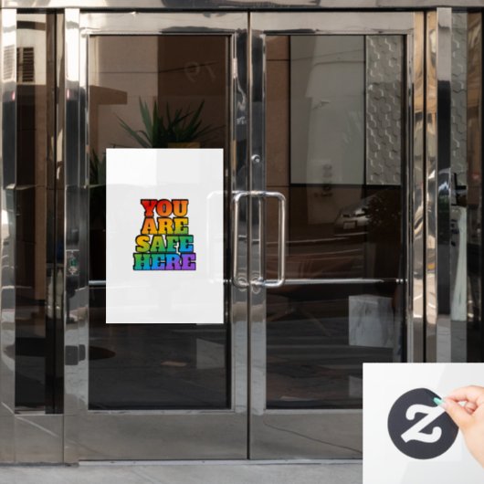 Sie sind hier sicher - LGBT-Safe Space Fensteraufkleber (Büro Tür)