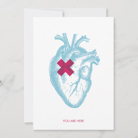 Sie sind hier Valentine Flat Card Dankeskarte (Vorderseite)