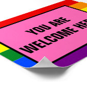 Sie sind hier willkommen, LGBTQ Kunden-Rainbow-Pri Poster (Ecke)