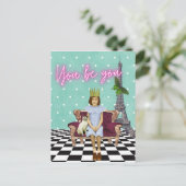 Sie sind Ihr Empowerment Girl Pop Art Postkarte (Stehend Vorderseite)