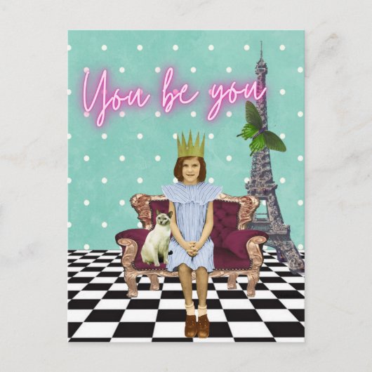 Sie sind Ihr Empowerment Girl Pop Art Postkarte (Vorderseite)