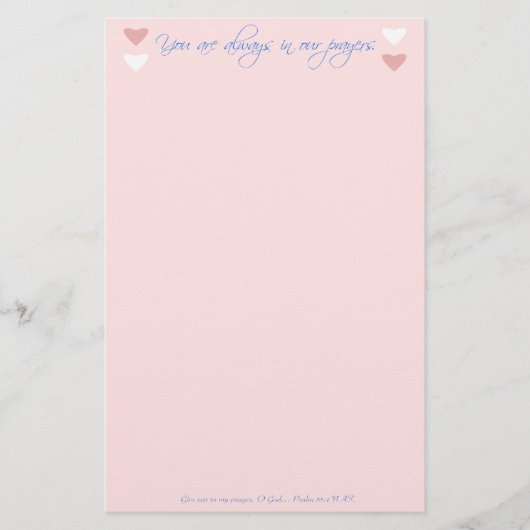 Sie sind immer in unserem Gebets-Briefpapier Briefpapier (Vorderseite)